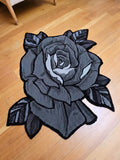3D Rose Rug Grey