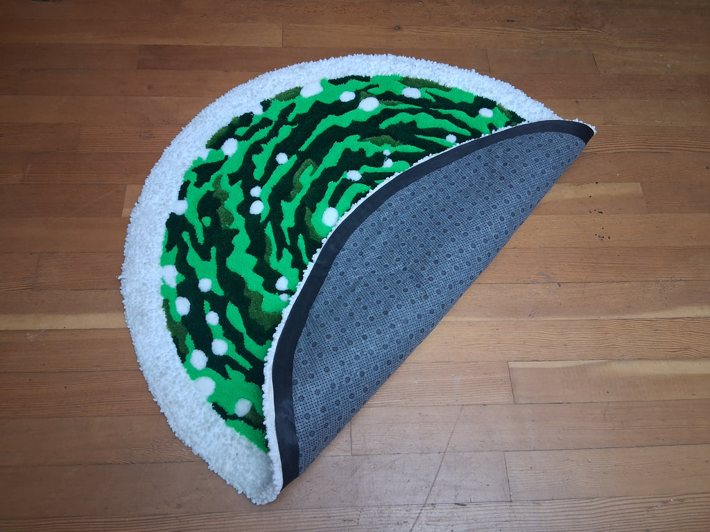 Rick & Morty Portal Rug HandMade 3D Carved Tufted Wool Rug