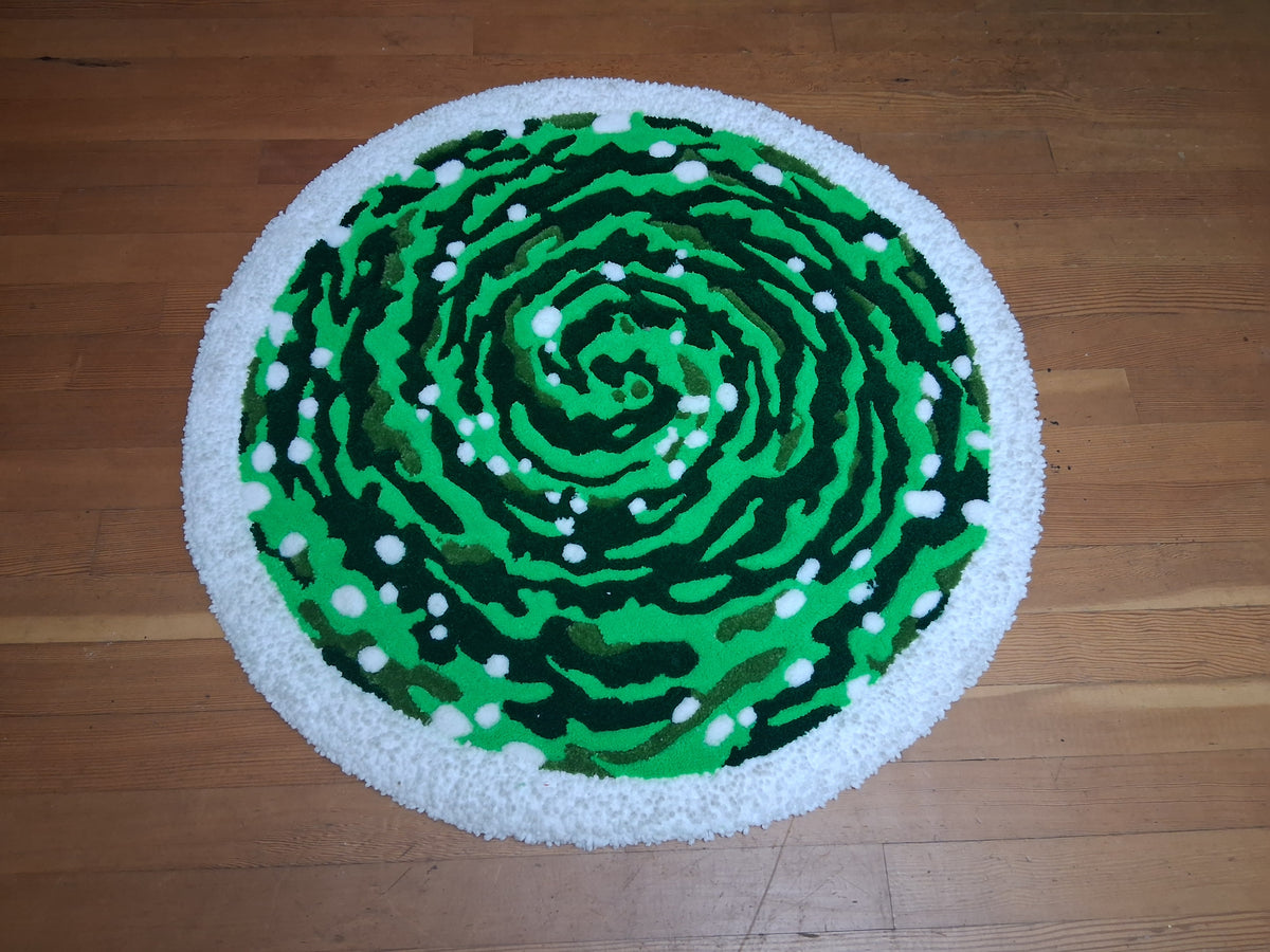 Rick & Morty Portal Rug HandMade 3D Carved Tufted Wool Rug
