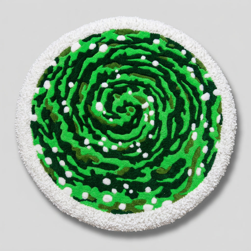 Rick & Morty Portal Rug HandMade 3D Carved Tufted Wool Rug